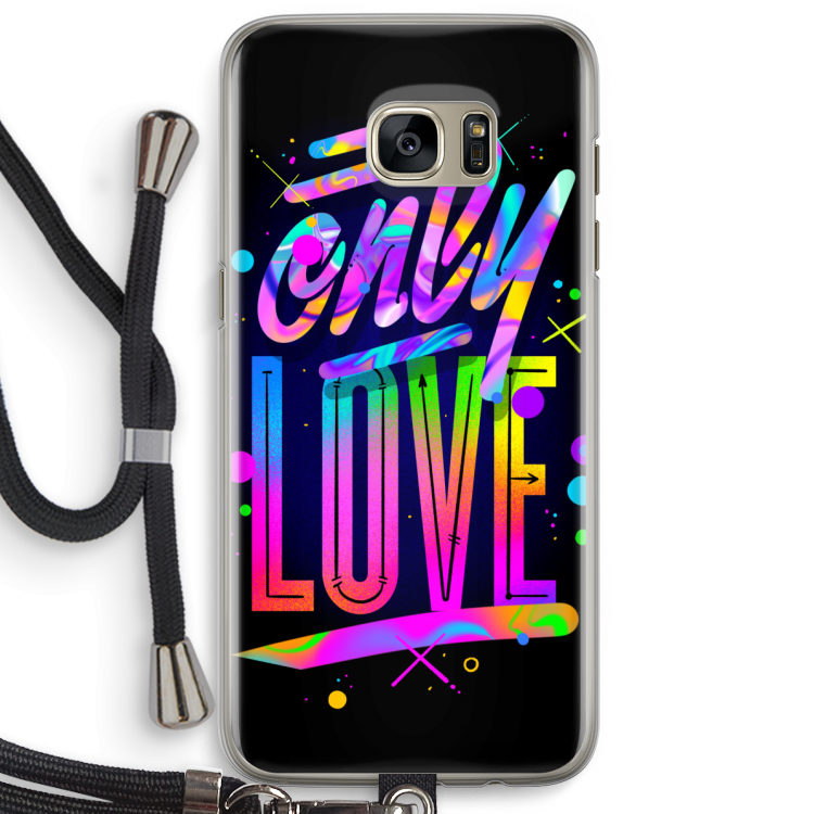 Only Love: Samsung Galaxy S7 Edge Transparant Hoesje met koord