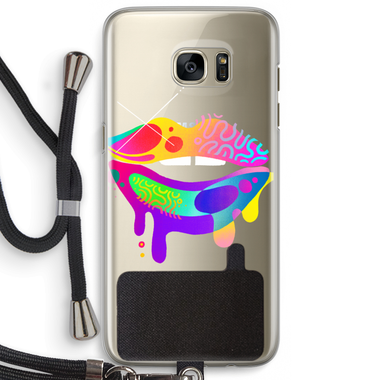 Lip Palette: Samsung Galaxy S7 Edge Transparant Hoesje met koord