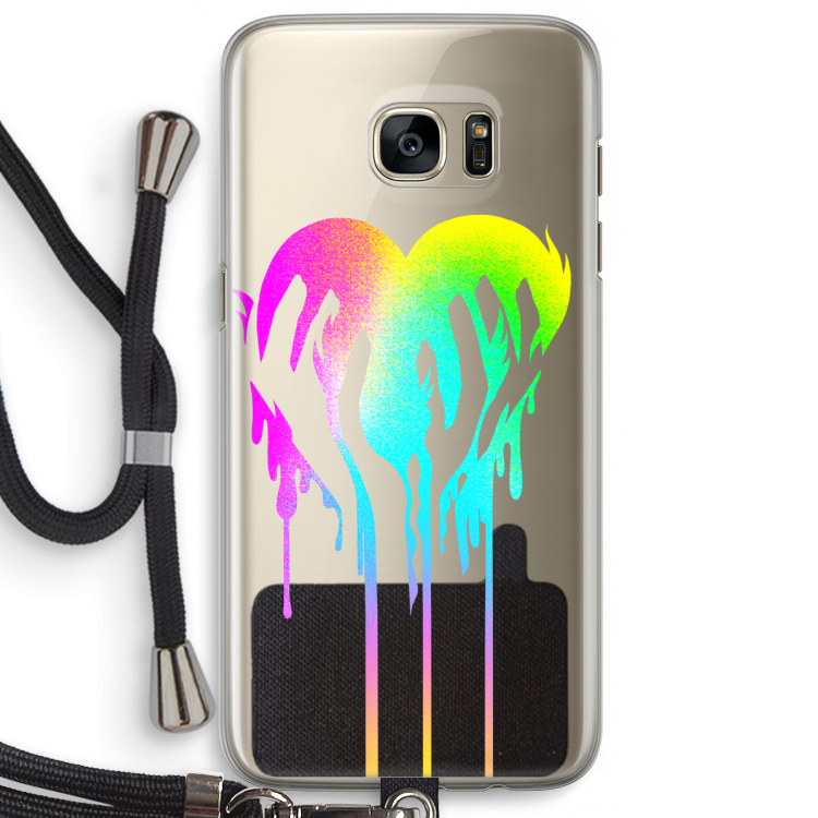 Hold My Heart: Samsung Galaxy S7 Edge Transparant Hoesje met koord