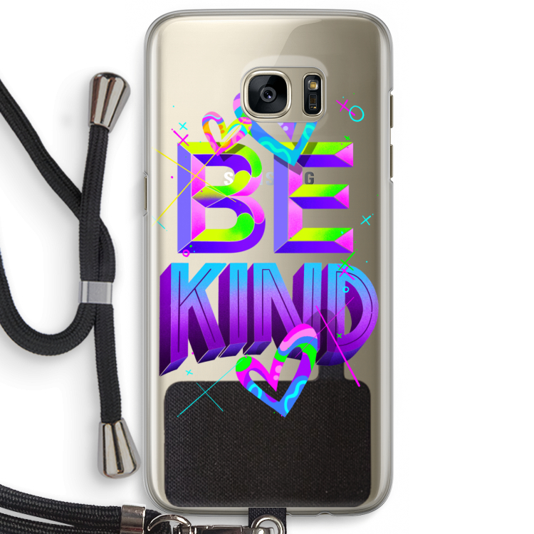 Be Kind: Samsung Galaxy S7 Edge Transparant Hoesje met koord