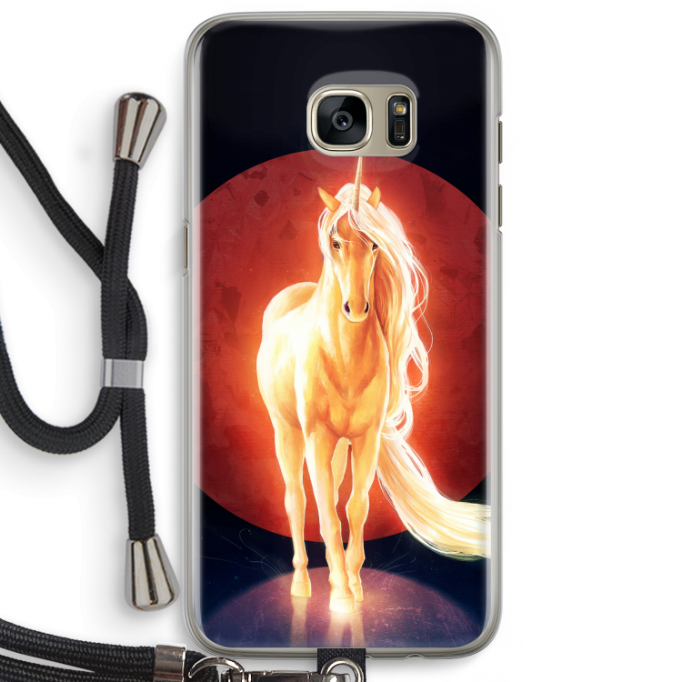Last Unicorn: Samsung Galaxy S7 Edge Transparant Hoesje met koord