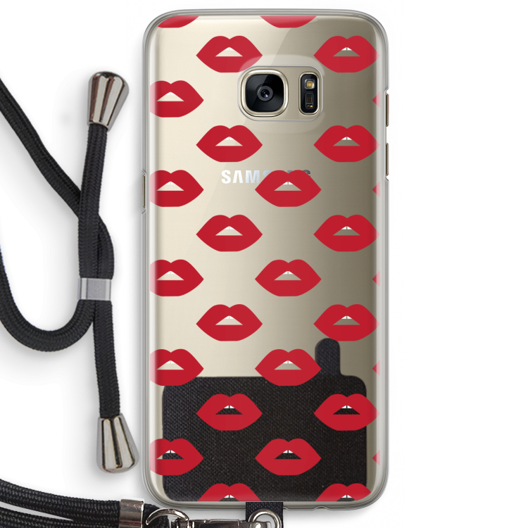 Lips: Samsung Galaxy S7 Edge Transparant Hoesje met koord