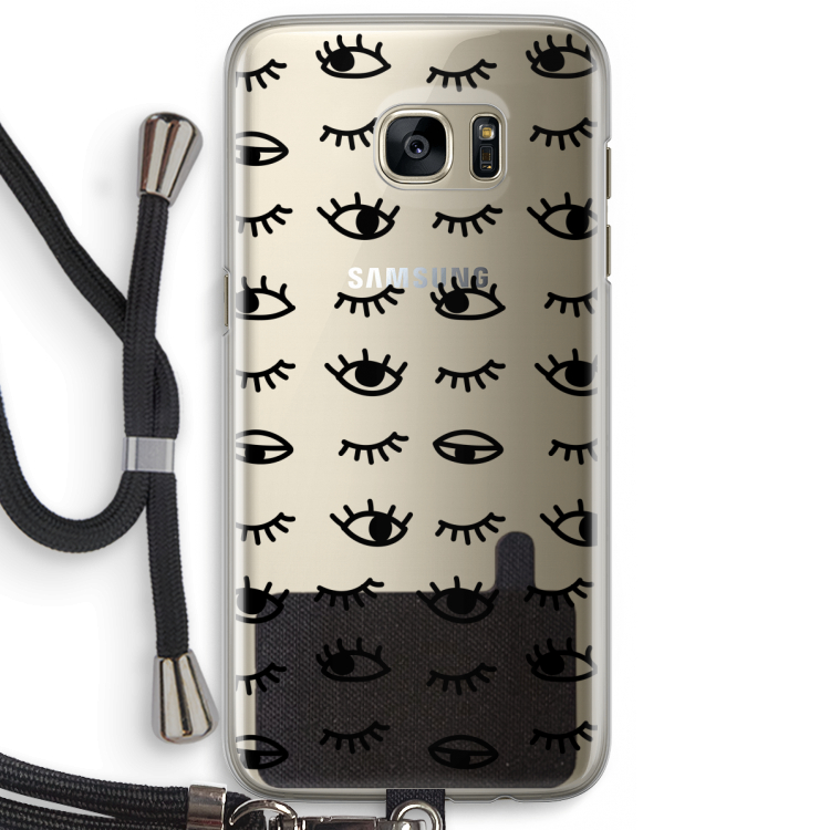 Eye pattern #2: Samsung Galaxy S7 Edge Transparant Hoesje met koord