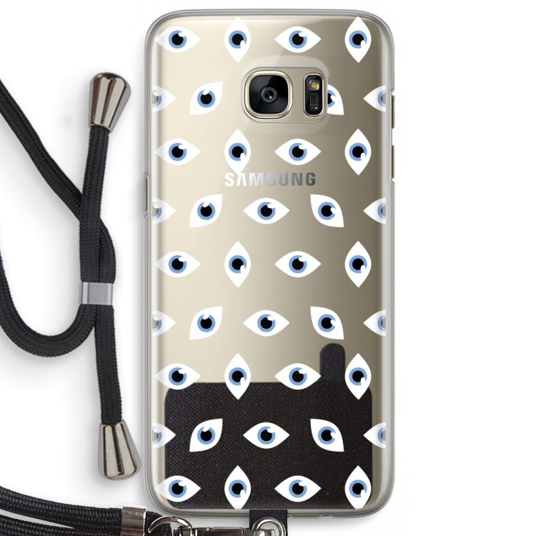 Eyes pattern: Samsung Galaxy S7 Edge Transparant Hoesje met koord