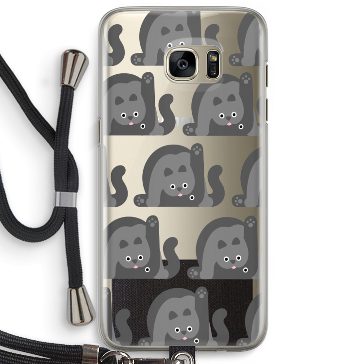Cats: Samsung Galaxy S7 Edge Transparant Hoesje met koord