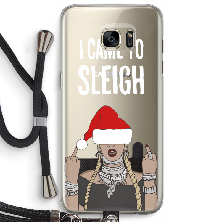 Came To Sleigh: Samsung Galaxy S7 Edge Transparant Hoesje met koord