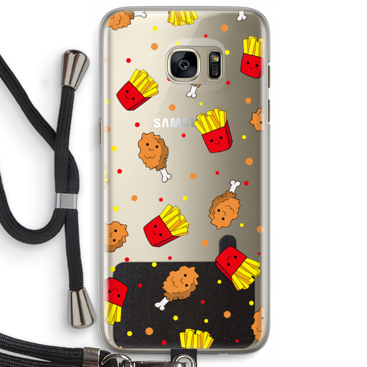 Chicken 'n Fries: Samsung Galaxy S7 Edge Transparant Hoesje met koord