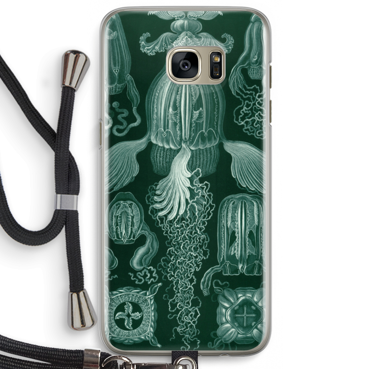 Haeckel Cubomedusae: Samsung Galaxy S7 Edge Transparant Hoesje met koord