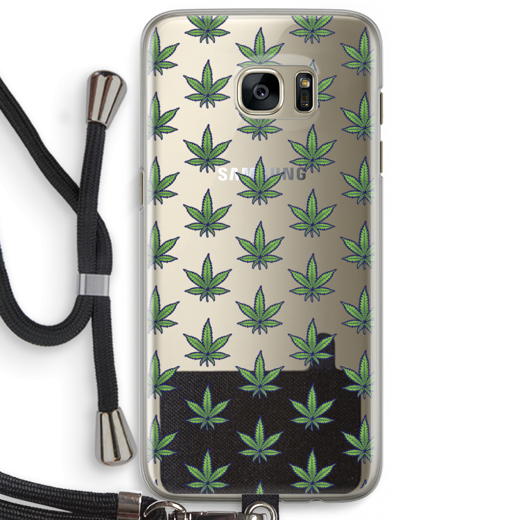 Weed: Samsung Galaxy S7 Edge Transparant Hoesje met koord