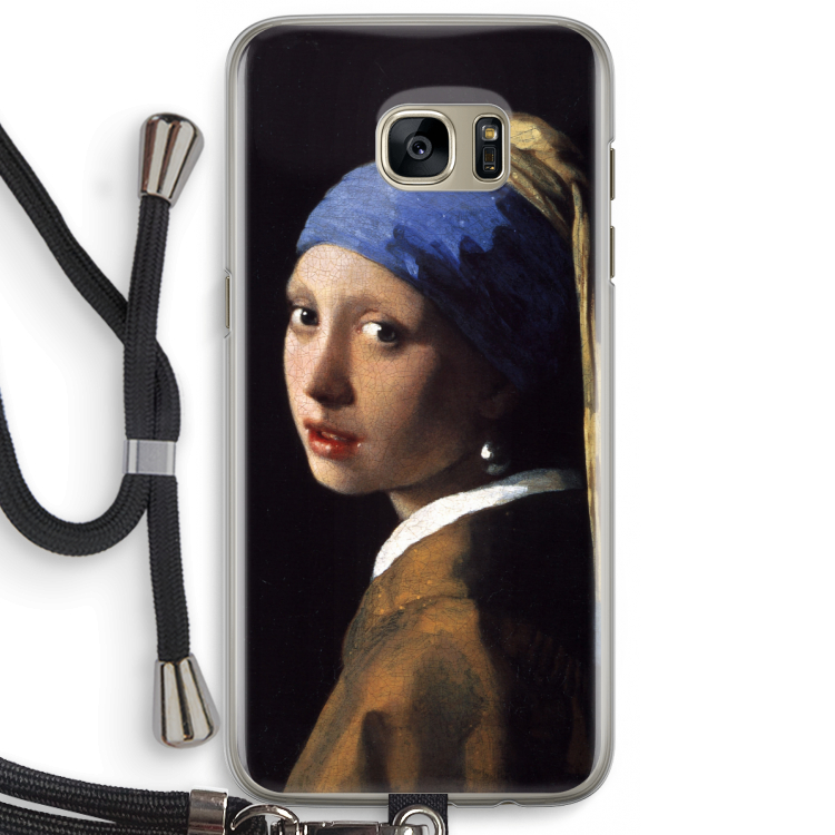 The Pearl Earring: Samsung Galaxy S7 Edge Transparant Hoesje met koord
