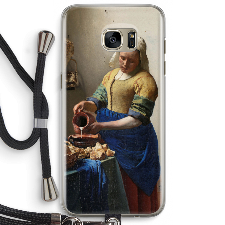 The Milkmaid: Samsung Galaxy S7 Edge Transparant Hoesje met koord