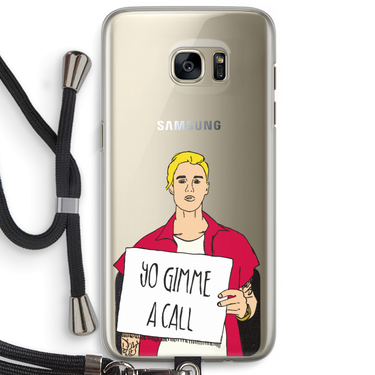 Gimme a call: Samsung Galaxy S7 Edge Transparant Hoesje met koord