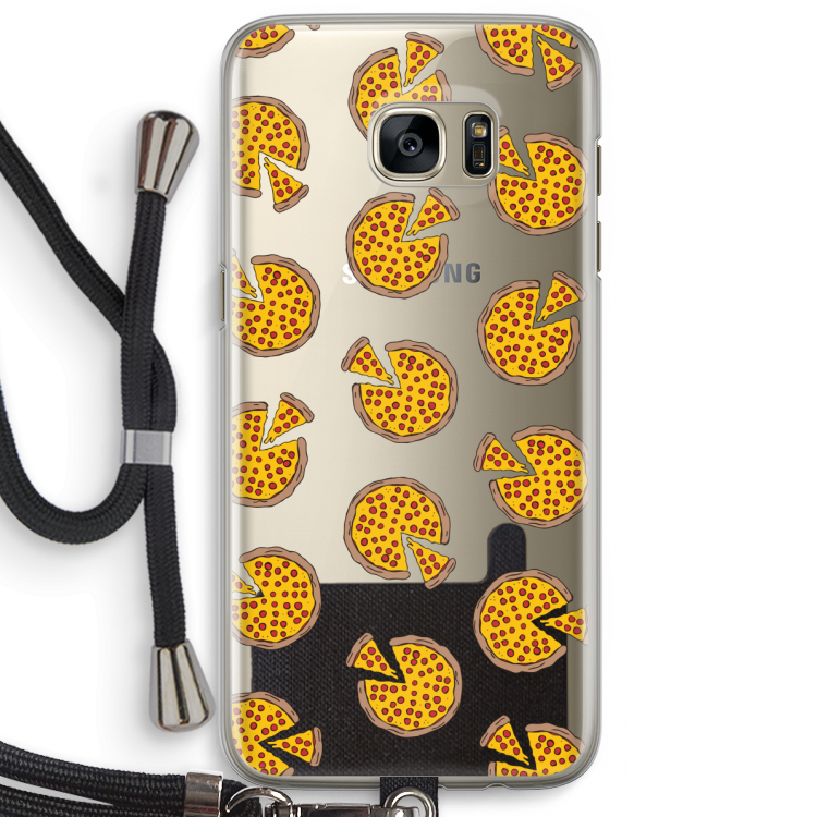 You Had Me At Pizza: Samsung Galaxy S7 Edge Transparant Hoesje met koord