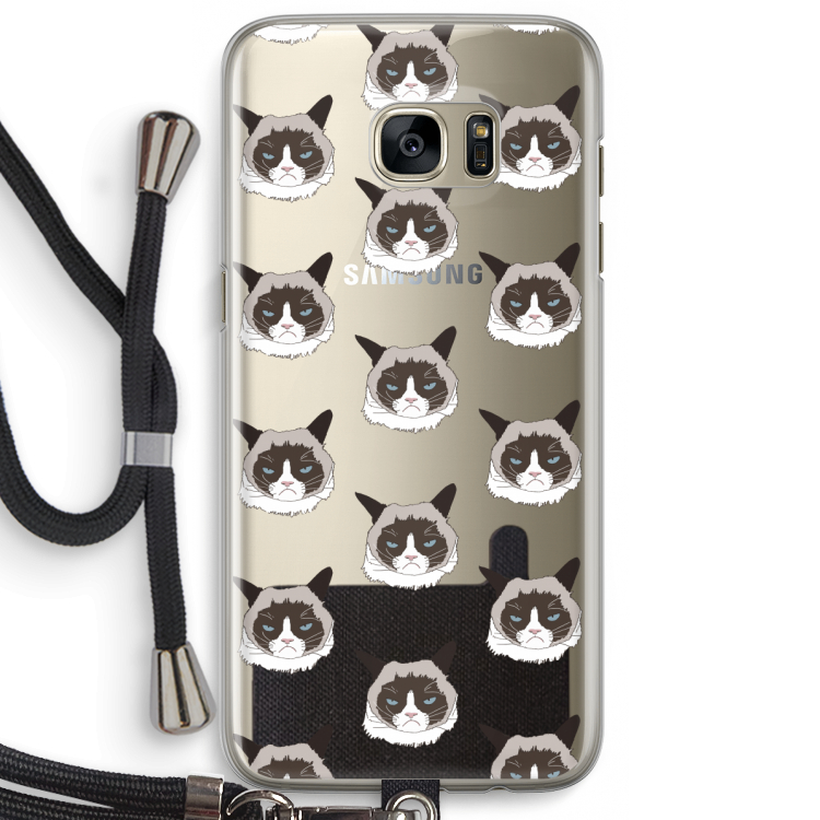 It's a Purrr Case: Samsung Galaxy S7 Edge Transparant Hoesje met koord
