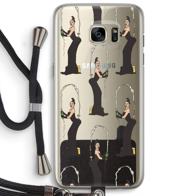 Pop Some Kim: Samsung Galaxy S7 Edge Transparant Hoesje met koord