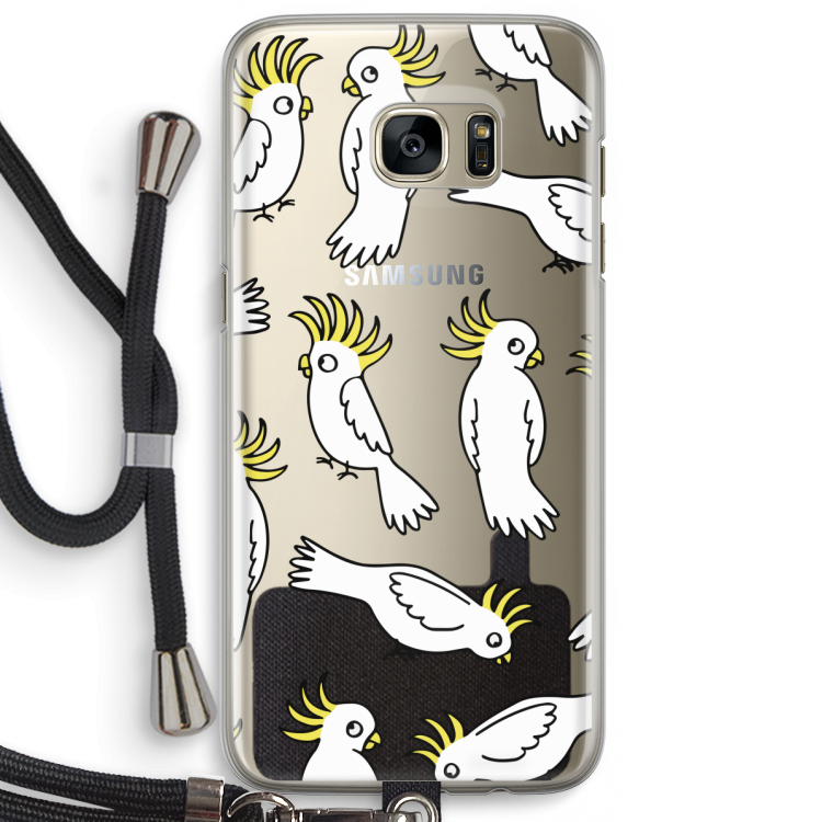 Papegaai: Samsung Galaxy S7 Edge Transparant Hoesje met koord