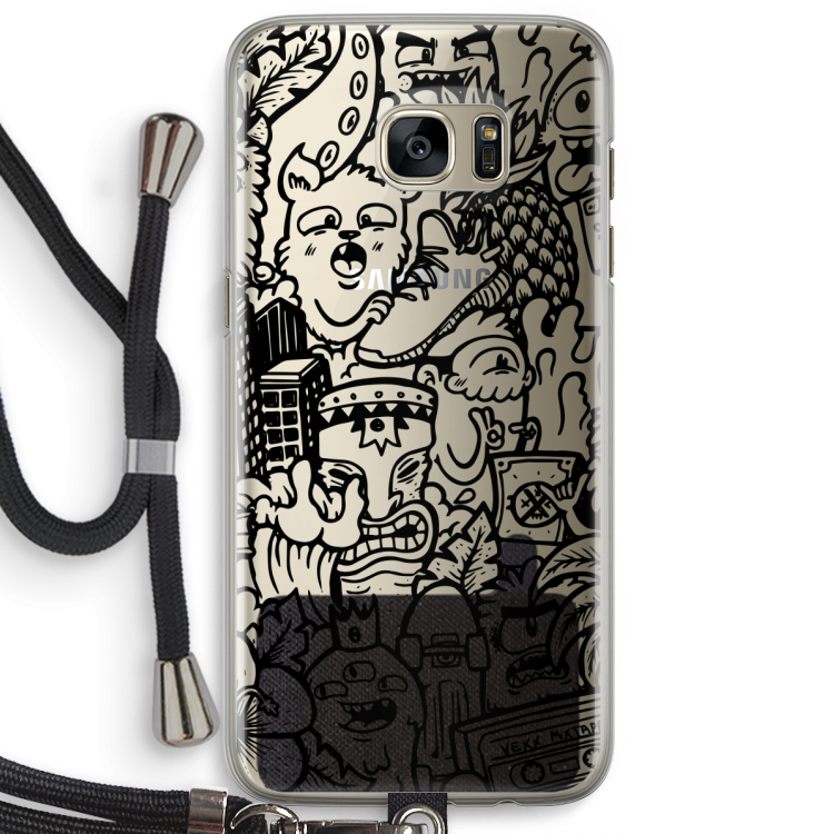 Vexx Black Mixtape: Samsung Galaxy S7 Edge Transparant Hoesje met koord