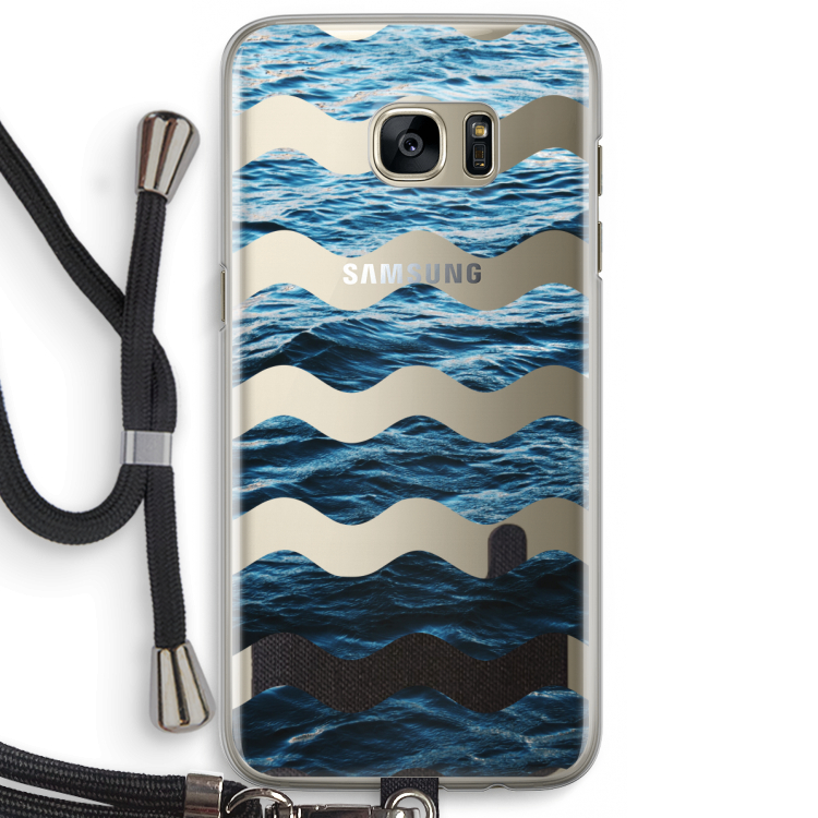 Oceaan: Samsung Galaxy S7 Edge Transparant Hoesje met koord