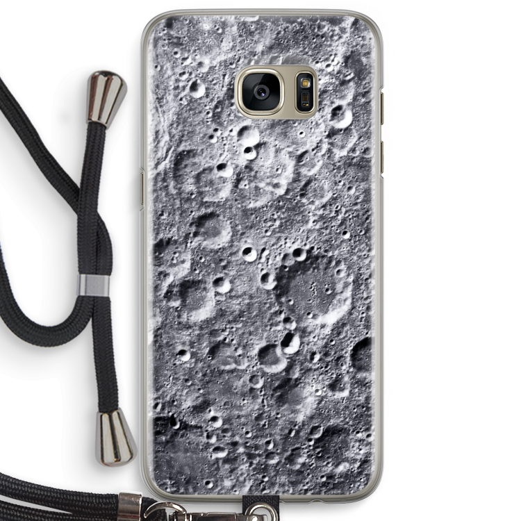 Maanlandschap: Samsung Galaxy S7 Edge Transparant Hoesje met koord