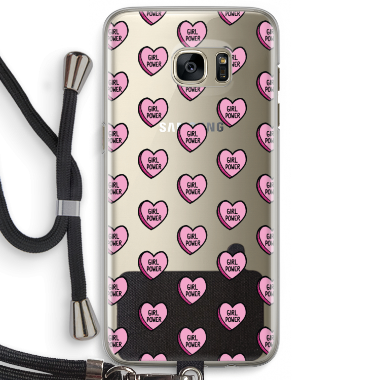GIRL POWER: Samsung Galaxy S7 Edge Transparant Hoesje met koord