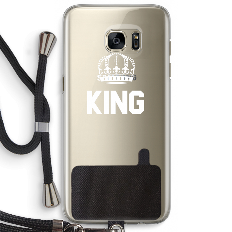King zwart: Samsung Galaxy S7 Edge Transparant Hoesje met koord