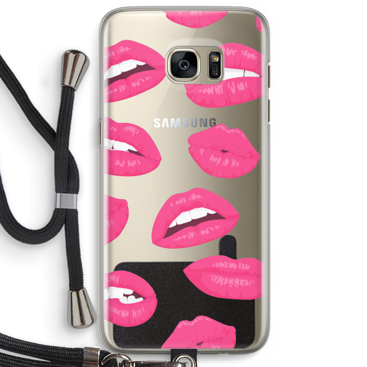 Bite my lip: Samsung Galaxy S7 Edge Transparant Hoesje met koord