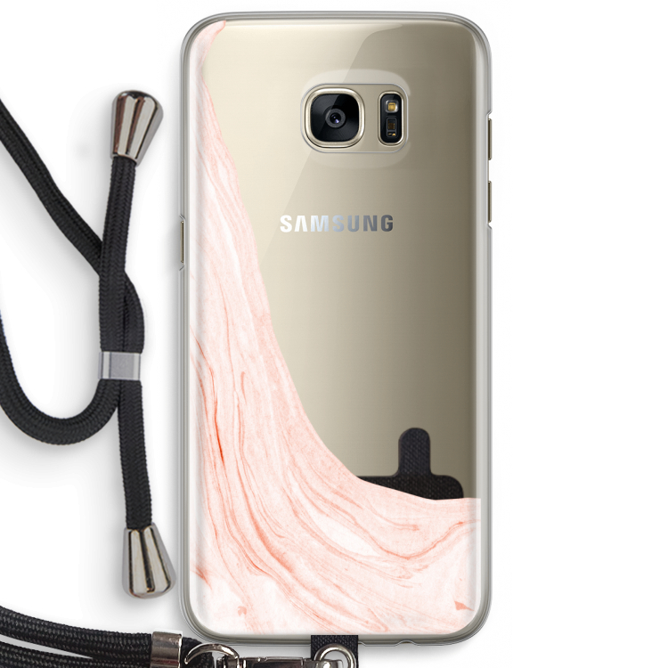 Peach bath: Samsung Galaxy S7 Edge Transparant Hoesje met koord