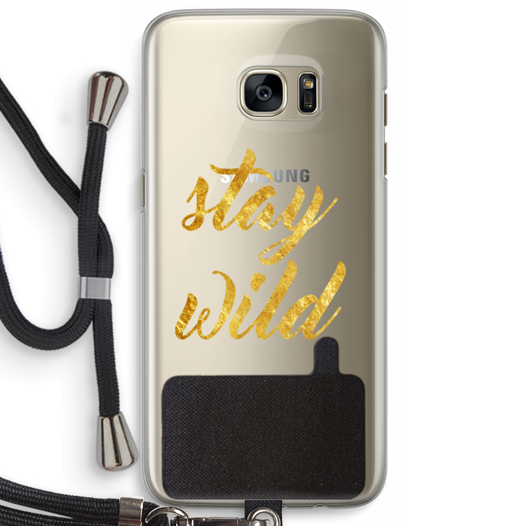 Stay wild: Samsung Galaxy S7 Edge Transparant Hoesje met koord