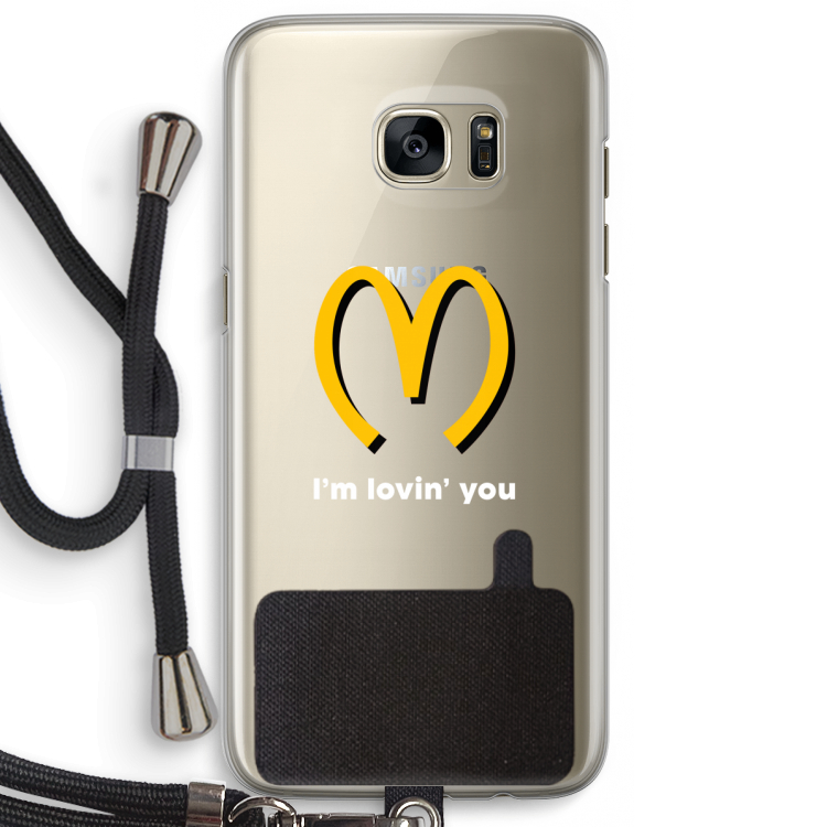I'm lovin' you: Samsung Galaxy S7 Edge Transparant Hoesje met koord