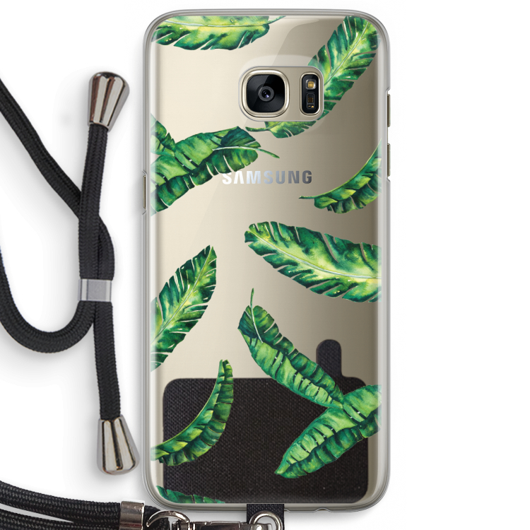 Lange bladeren: Samsung Galaxy S7 Edge Transparant Hoesje met koord