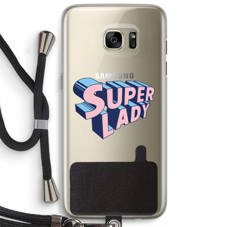 Superlady: Samsung Galaxy S7 Edge Transparant Hoesje met koord