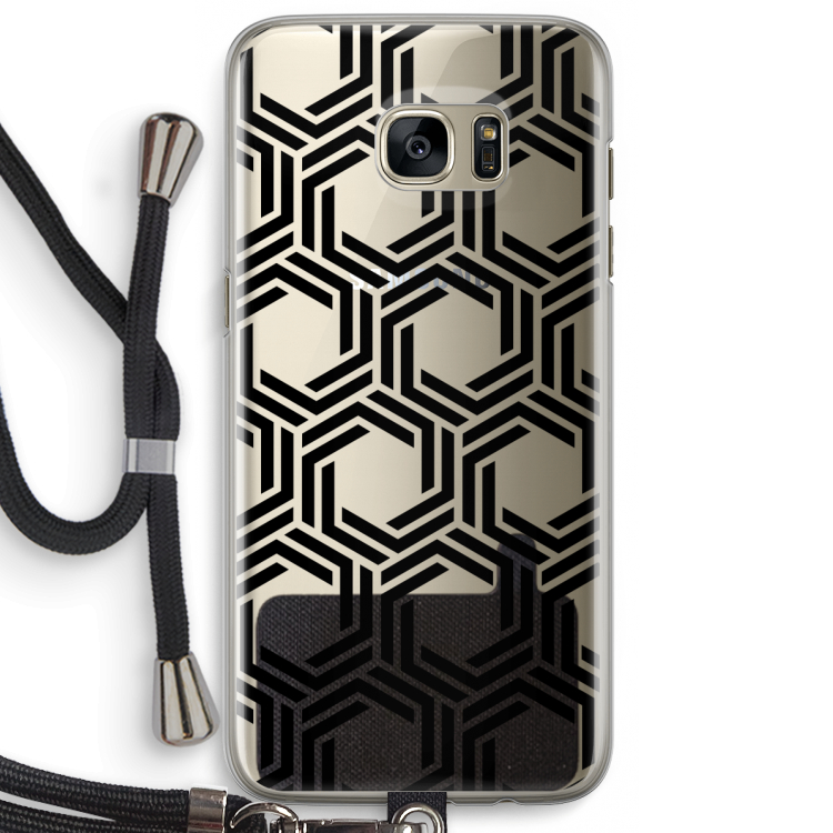 Geometrisch patroon: Samsung Galaxy S7 Edge Transparant Hoesje met koord