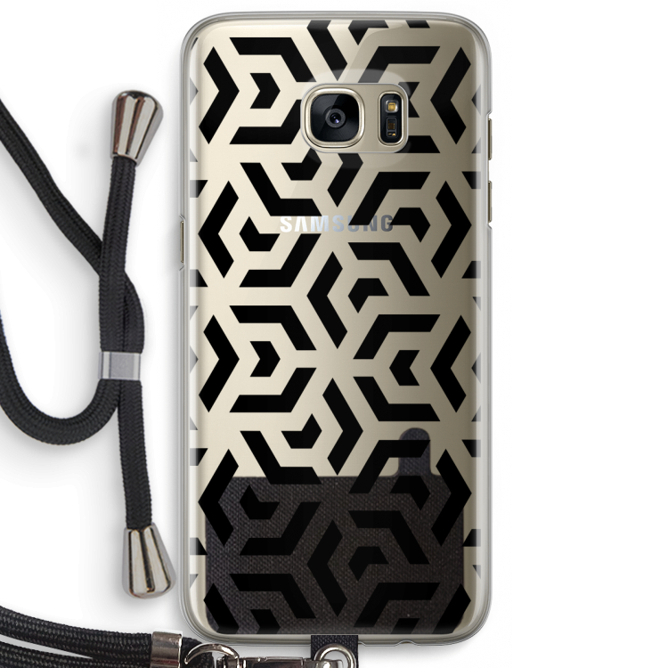 Crazy pattern: Samsung Galaxy S7 Edge Transparant Hoesje met koord