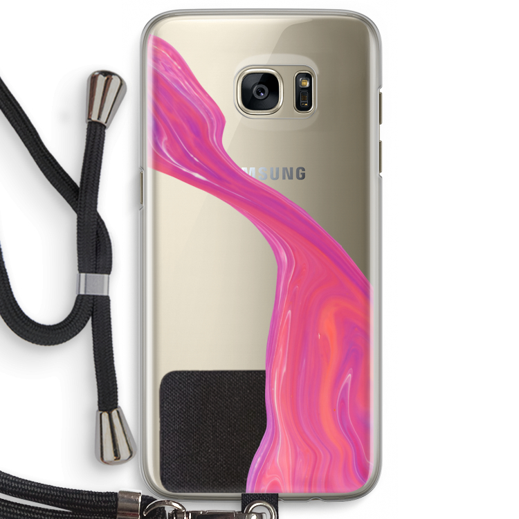 Paarse stroom: Samsung Galaxy S7 Edge Transparant Hoesje met koord