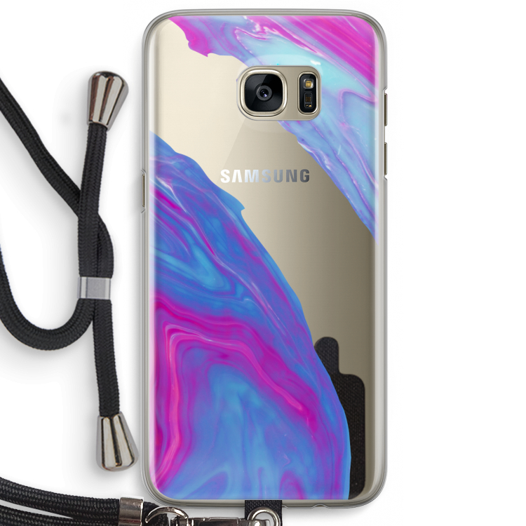 Zweverige regenboog: Samsung Galaxy S7 Edge Transparant Hoesje met koord