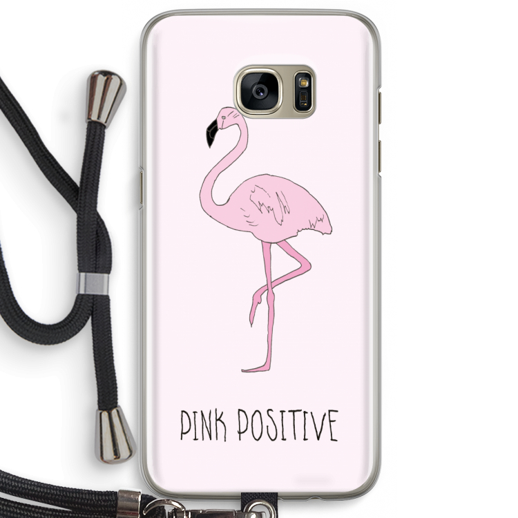 Pink positive: Samsung Galaxy S7 Edge Transparant Hoesje met koord