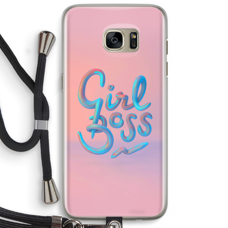 Girl boss: Samsung Galaxy S7 Edge Transparant Hoesje met koord