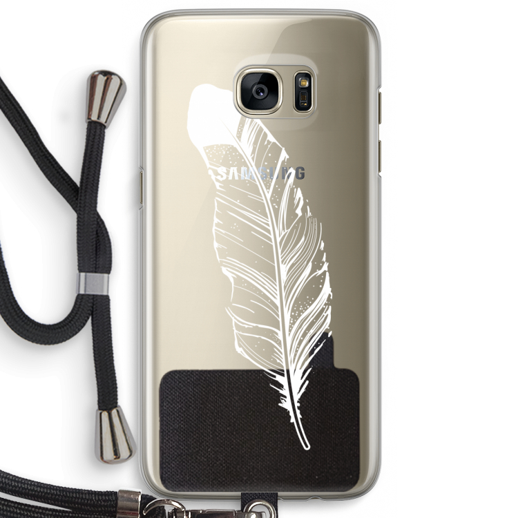 Pluim: Samsung Galaxy S7 Edge Transparant Hoesje met koord