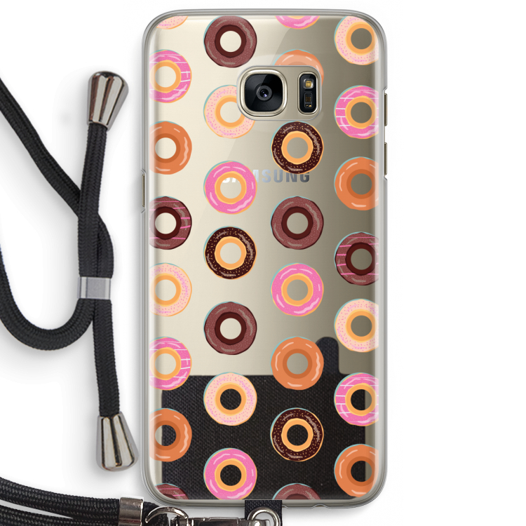 Donuts: Samsung Galaxy S7 Edge Transparant Hoesje met koord