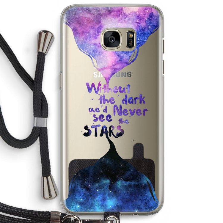 Stars quote: Samsung Galaxy S7 Edge Transparant Hoesje met koord