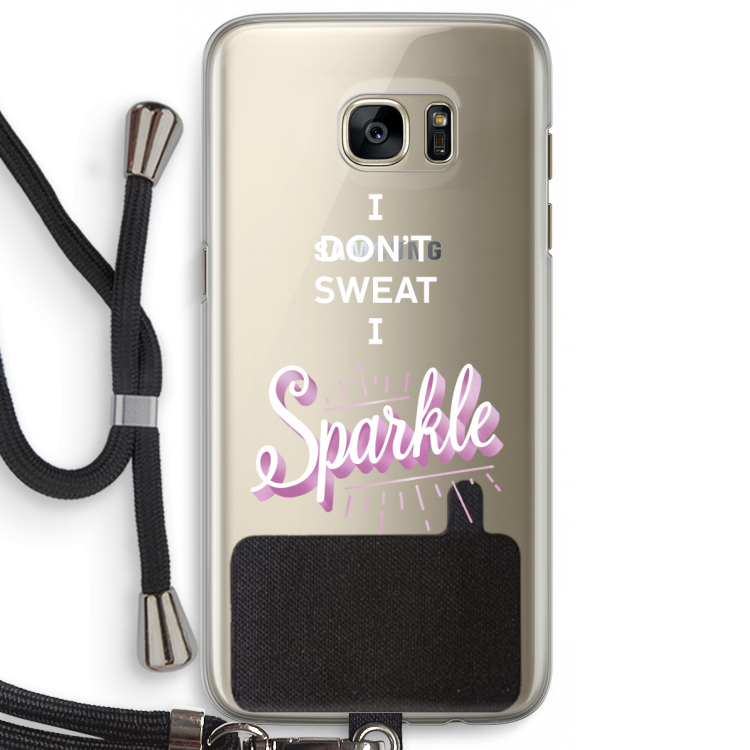 Sparkle quote: Samsung Galaxy S7 Edge Transparant Hoesje met koord