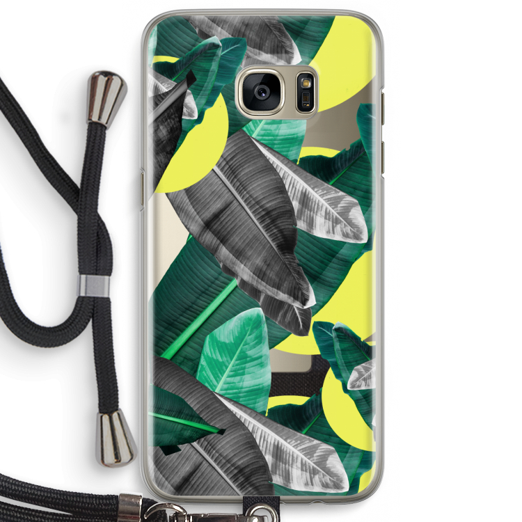 Fantasie jungle: Samsung Galaxy S7 Edge Transparant Hoesje met koord