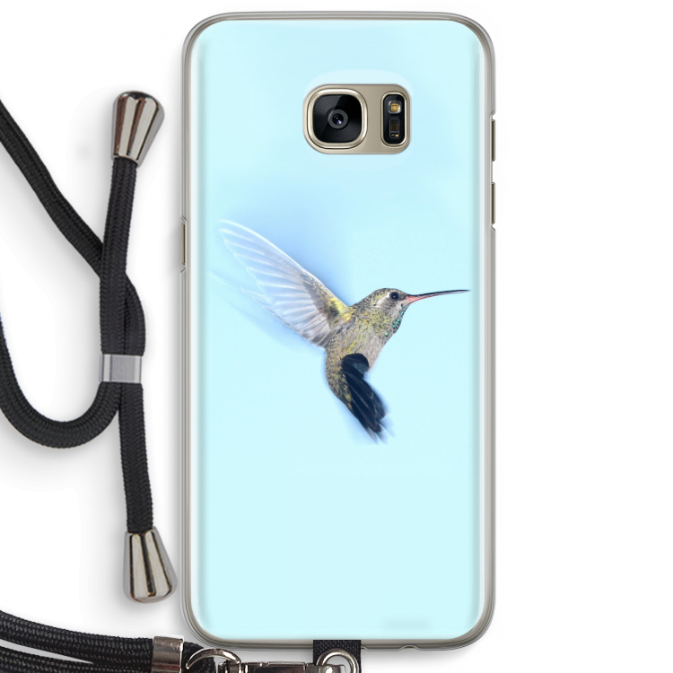 Kolibri: Samsung Galaxy S7 Edge Transparant Hoesje met koord