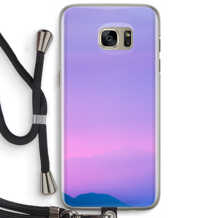 Sunset pastel: Samsung Galaxy S7 Edge Transparant Hoesje met koord