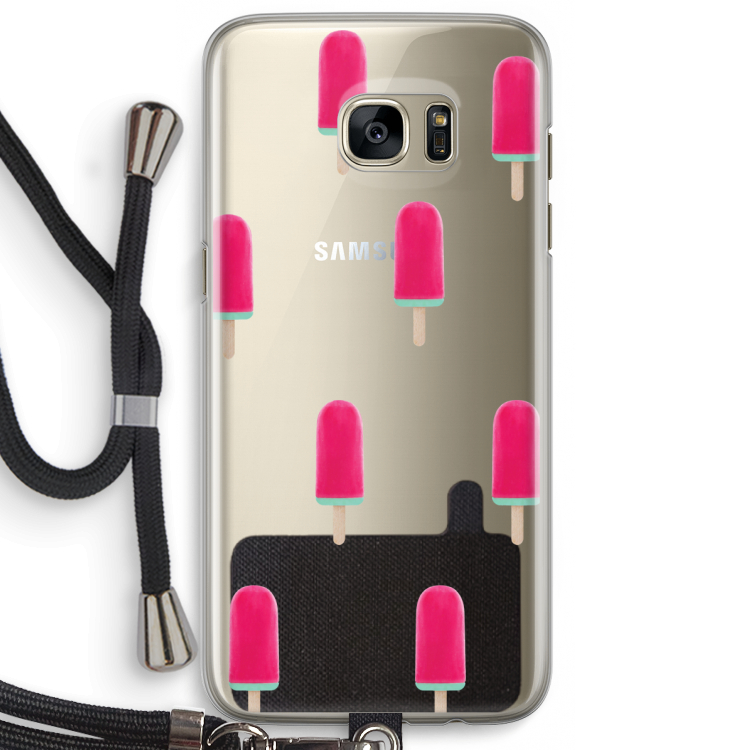 Waterijsje: Samsung Galaxy S7 Edge Transparant Hoesje met koord