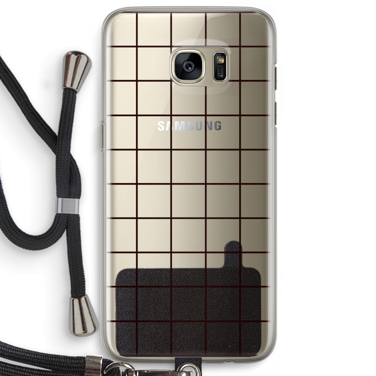 Rooster: Samsung Galaxy S7 Edge Transparant Hoesje met koord