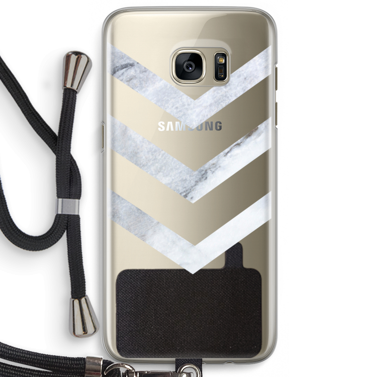 Marmeren pijlen: Samsung Galaxy S7 Edge Transparant Hoesje met koord