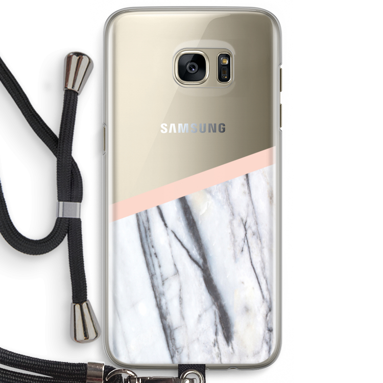 A touch of peach: Samsung Galaxy S7 Edge Transparant Hoesje met koord