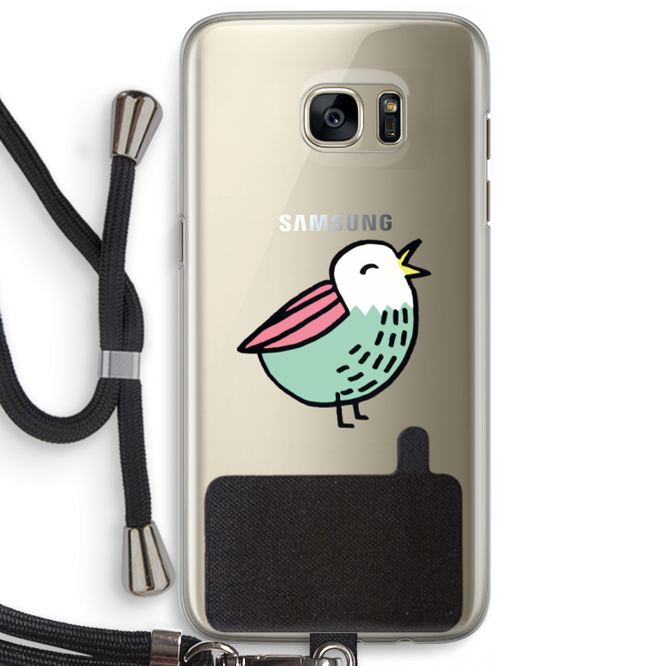 Birdy: Samsung Galaxy S7 Edge Transparant Hoesje met koord