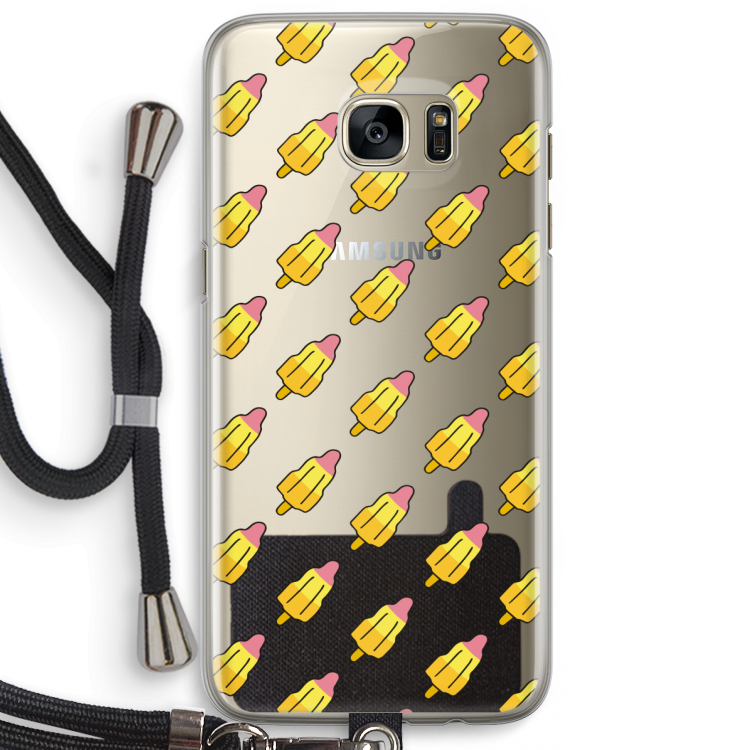 Waterijsjes: Samsung Galaxy S7 Edge Transparant Hoesje met koord
